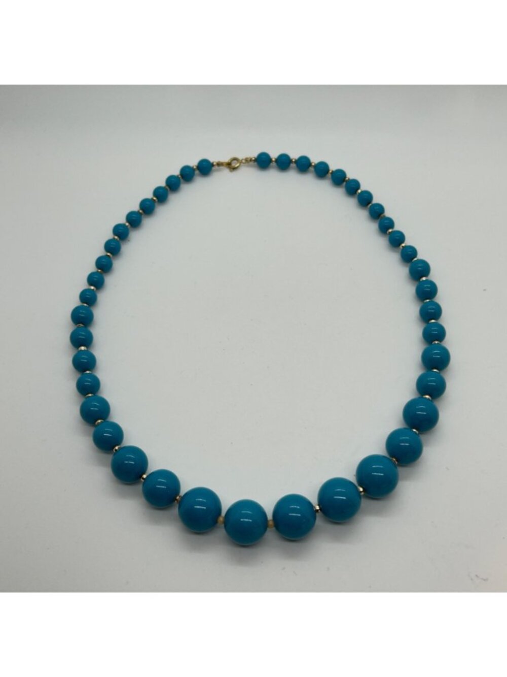 Vintage Turquoise Acrylic Set 2 Necklaces Bangle Bracelet Chunky Bead Statement - Picture 5 of 13
